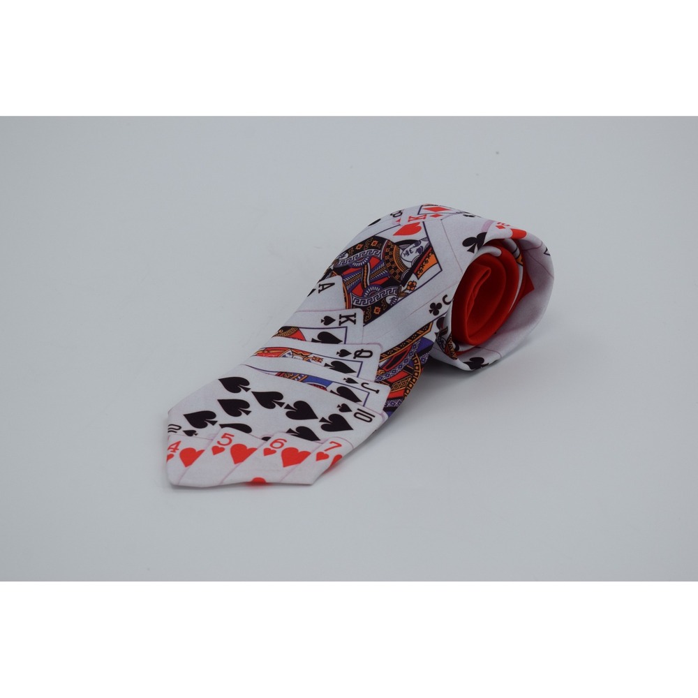 Vintage NWT Ralph Marlin Novelty Playing Card Necktie Gambler Poker USA Made